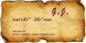 Galló János névjegykártya