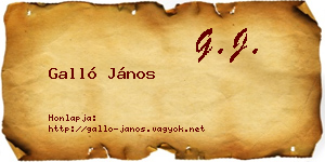 Galló János névjegykártya